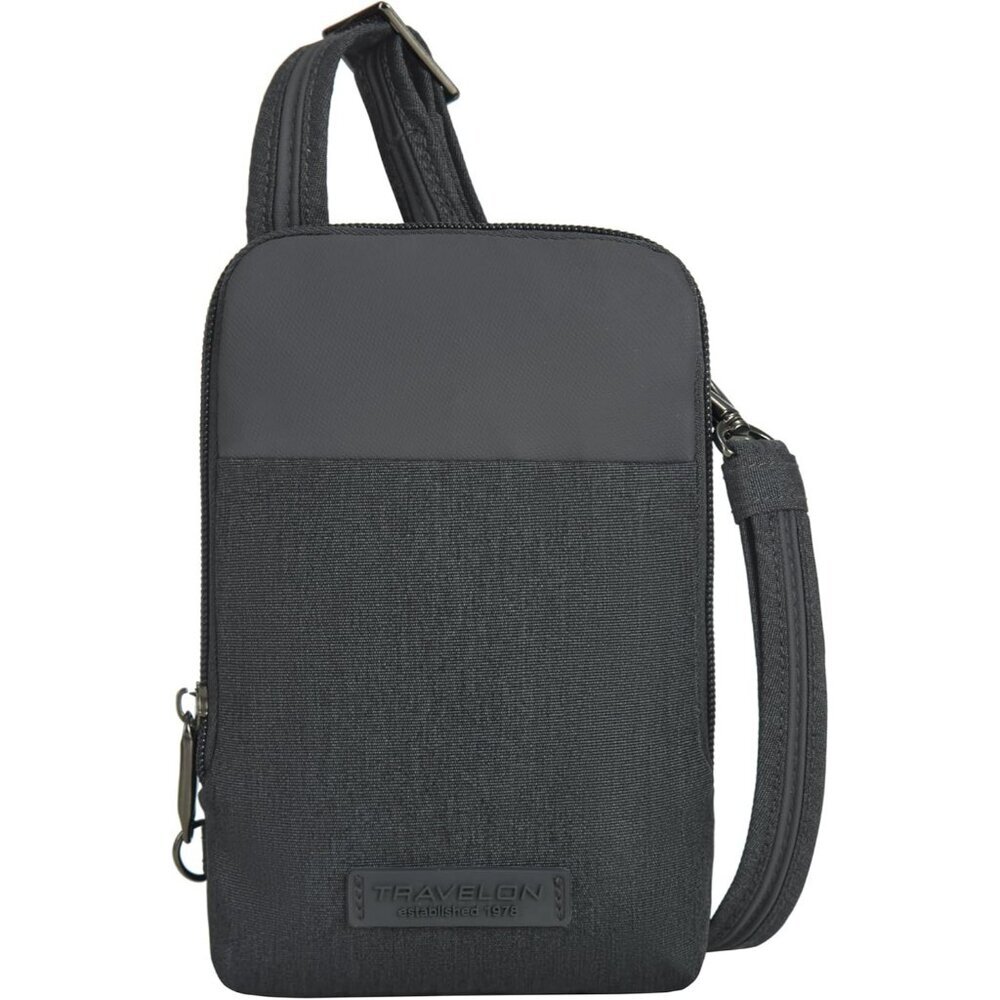 Women's Gray Heather Polyester Anti-Theft Metro Stadium Mini Imported Zipper